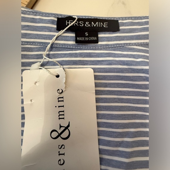 Hers & Mine Blue snd White Striped Dress, Size Small - Picture 5 of 7